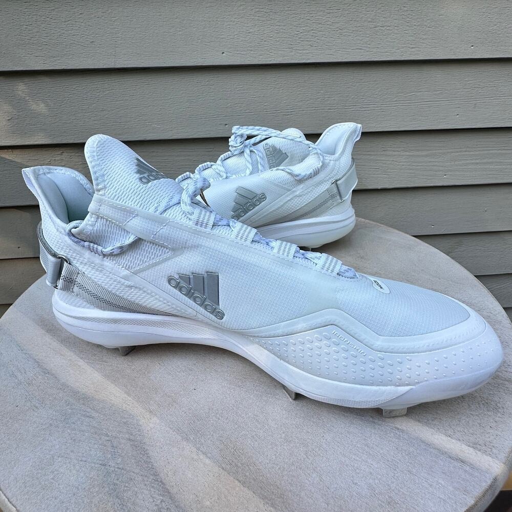 Adidas Icon 7 Boost Metal Baseball Cleats Mens 15 White Silver New